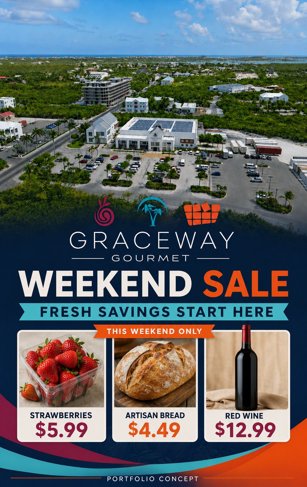 Graceway Gourmet Weekend Sale campaign design